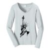 Ladies Long Sleeve Fan Favorite V Neck Tee Thumbnail