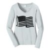 Ladies Long Sleeve Fan Favorite V Neck Tee Thumbnail