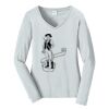 Ladies Long Sleeve Fan Favorite V Neck Tee Thumbnail