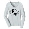 Ladies Long Sleeve Fan Favorite V Neck Tee Thumbnail