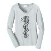 Ladies Long Sleeve Fan Favorite V Neck Tee Thumbnail