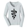 Ladies Long Sleeve Fan Favorite V Neck Tee Thumbnail