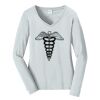 Ladies Long Sleeve Fan Favorite V Neck Tee Thumbnail