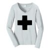 Ladies Long Sleeve Fan Favorite V Neck Tee Thumbnail