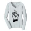 Ladies Long Sleeve Fan Favorite V Neck Tee Thumbnail