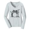 Ladies Long Sleeve Fan Favorite V Neck Tee Thumbnail