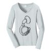 Ladies Long Sleeve Fan Favorite V Neck Tee Thumbnail