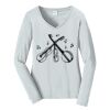 Ladies Long Sleeve Fan Favorite V Neck Tee Thumbnail