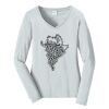 Ladies Long Sleeve Fan Favorite V Neck Tee Thumbnail