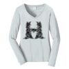 Ladies Long Sleeve Fan Favorite V Neck Tee Thumbnail