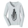 Ladies Long Sleeve Fan Favorite V Neck Tee Thumbnail