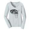 Ladies Long Sleeve Fan Favorite V Neck Tee Thumbnail