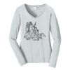 Ladies Long Sleeve Fan Favorite V Neck Tee Thumbnail