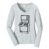 Ladies Long Sleeve Fan Favorite V Neck Tee Thumbnail