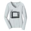 Ladies Long Sleeve Fan Favorite V Neck Tee Thumbnail