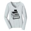 Ladies Long Sleeve Fan Favorite V Neck Tee Thumbnail