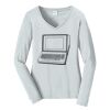 Ladies Long Sleeve Fan Favorite V Neck Tee Thumbnail