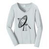 Ladies Long Sleeve Fan Favorite V Neck Tee Thumbnail