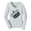 Ladies Long Sleeve Fan Favorite V Neck Tee Thumbnail