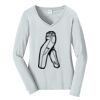 Ladies Long Sleeve Fan Favorite V Neck Tee Thumbnail