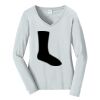 Ladies Long Sleeve Fan Favorite V Neck Tee Thumbnail