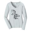 Ladies Long Sleeve Fan Favorite V Neck Tee Thumbnail