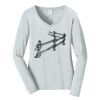 Ladies Long Sleeve Fan Favorite V Neck Tee Thumbnail