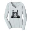 Ladies Long Sleeve Fan Favorite V Neck Tee Thumbnail