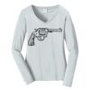 Ladies Long Sleeve Fan Favorite V Neck Tee Thumbnail