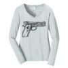 Ladies Long Sleeve Fan Favorite V Neck Tee Thumbnail