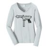 Ladies Long Sleeve Fan Favorite V Neck Tee Thumbnail