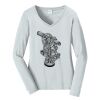 Ladies Long Sleeve Fan Favorite V Neck Tee Thumbnail