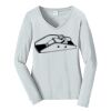 Ladies Long Sleeve Fan Favorite V Neck Tee Thumbnail