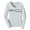 Ladies Long Sleeve Fan Favorite V Neck Tee Thumbnail