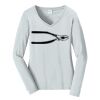 Ladies Long Sleeve Fan Favorite V Neck Tee Thumbnail