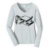 Ladies Long Sleeve Fan Favorite V Neck Tee Thumbnail