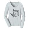 Ladies Long Sleeve Fan Favorite V Neck Tee Thumbnail