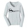 Ladies Long Sleeve Fan Favorite V Neck Tee Thumbnail