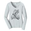 Ladies Long Sleeve Fan Favorite V Neck Tee Thumbnail