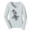 Ladies Long Sleeve Fan Favorite V Neck Tee Thumbnail