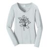 Ladies Long Sleeve Fan Favorite V Neck Tee Thumbnail