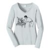 Ladies Long Sleeve Fan Favorite V Neck Tee Thumbnail