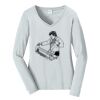 Ladies Long Sleeve Fan Favorite V Neck Tee Thumbnail