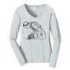 Ladies Long Sleeve Fan Favorite V Neck Tee Thumbnail