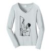 Ladies Long Sleeve Fan Favorite V Neck Tee Thumbnail