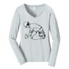 Ladies Long Sleeve Fan Favorite V Neck Tee Thumbnail