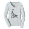 Ladies Long Sleeve Fan Favorite V Neck Tee Thumbnail