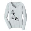 Ladies Long Sleeve Fan Favorite V Neck Tee Thumbnail