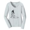 Ladies Long Sleeve Fan Favorite V Neck Tee Thumbnail