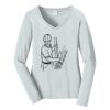 Ladies Long Sleeve Fan Favorite V Neck Tee Thumbnail